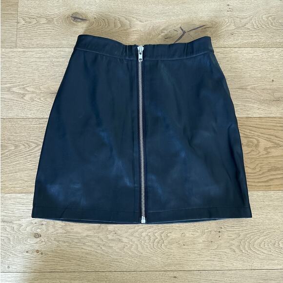 NBD - Faux Leather Zip Front Mini Skirt in Black - Picture 1 of 5